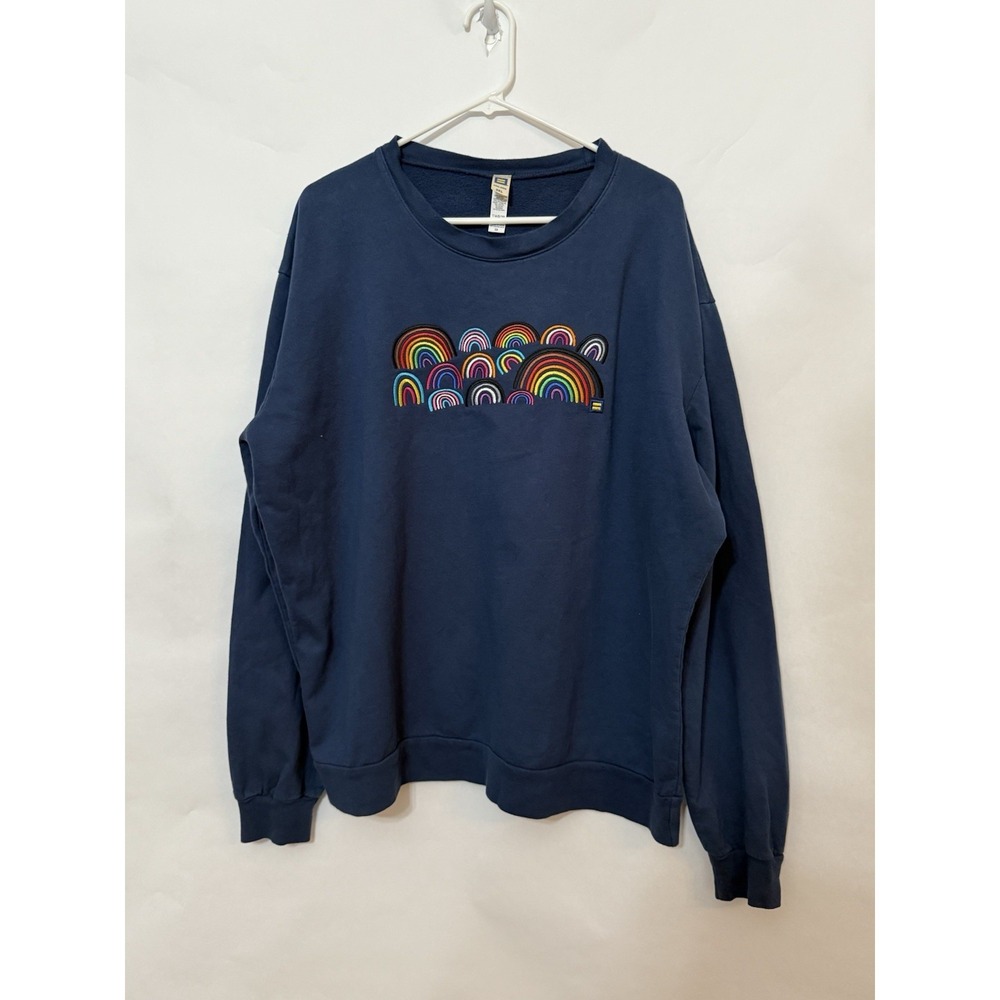 Human Rights Campaign 3X Blue Gray Pullover Sweatshirt Rainbow Pride LGBTQ+